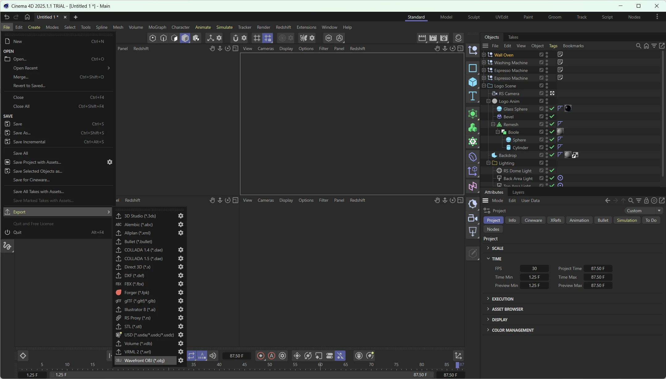 Cinema4D pilihan format file ekspor