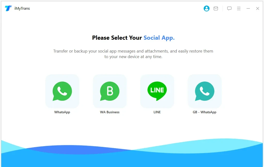iMyFone iMyTrans - vybrat sociální aplikace