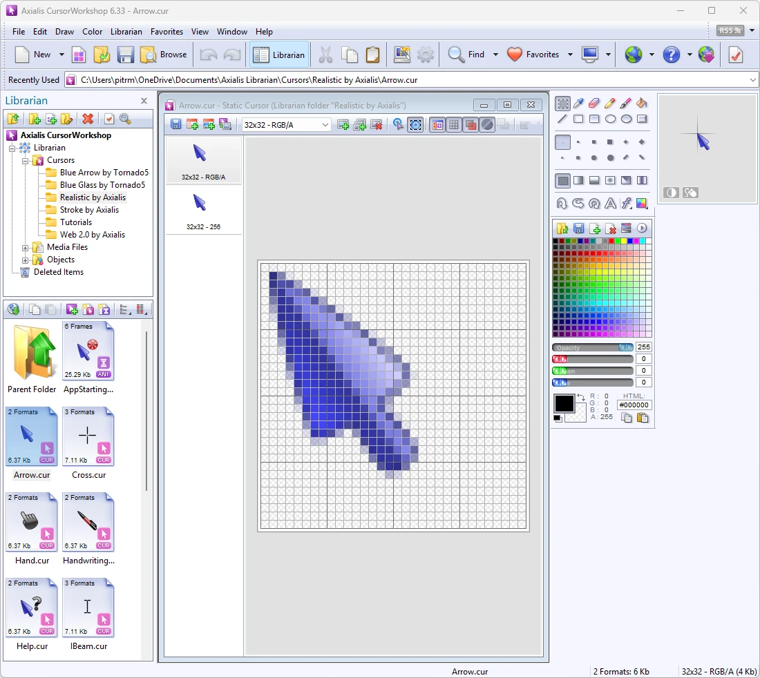 Axialis CursorWorkshop: mouse cursor edit